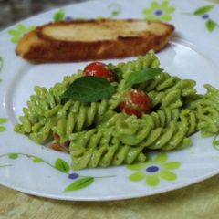 Pesto pasta A picture of Pesto pasta.