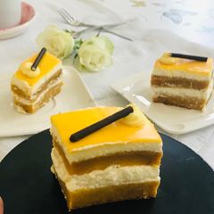 A picture of Mango Orange Eggless Pastry.