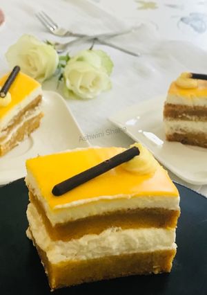 A picture of Mango Orange Eggless Pastry.