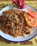 Arroz de mollejas de pollo