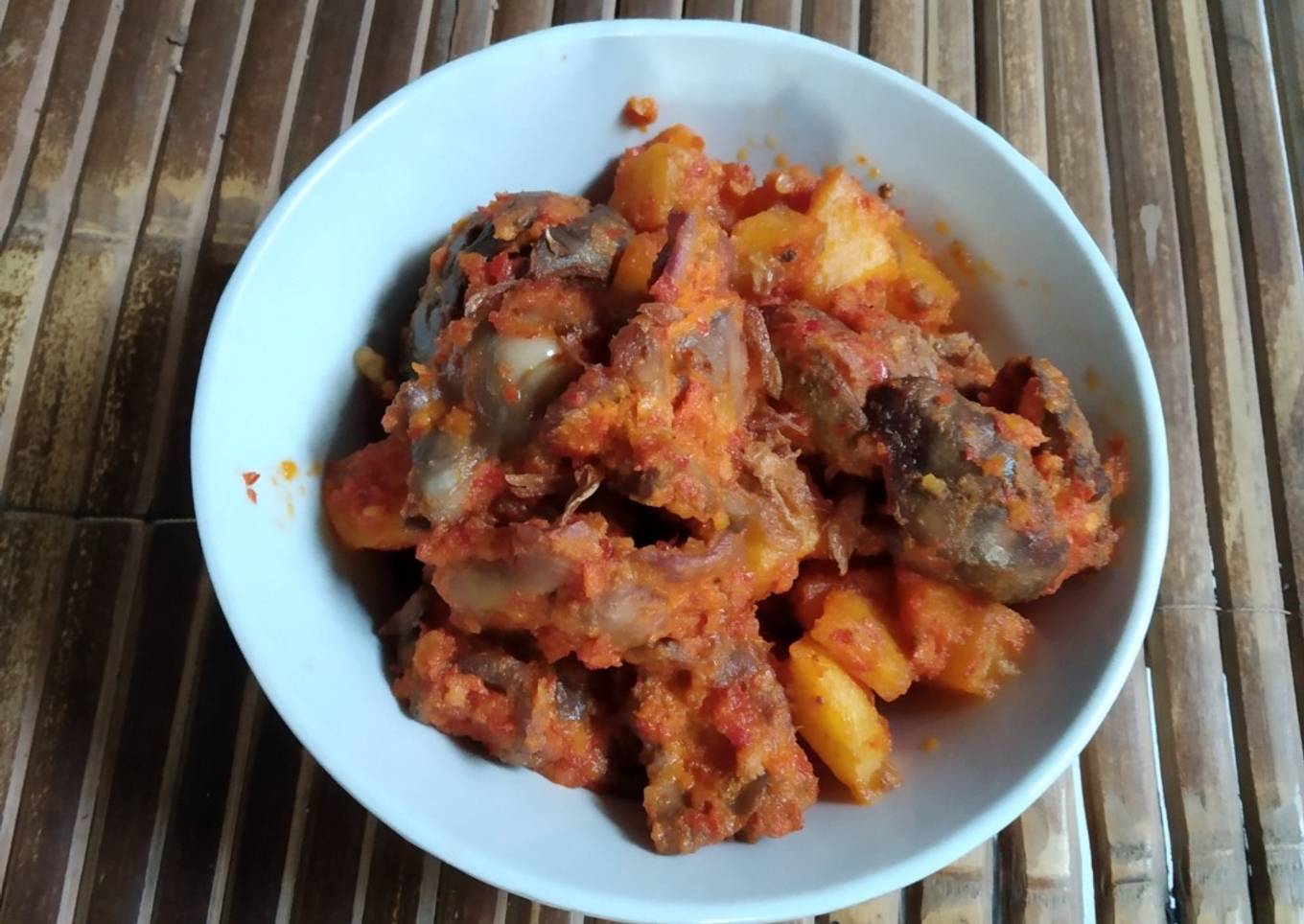 Balado Kentang & Hati Ayam