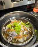 Cá bơn - halibut hấp tương hột