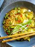 Hot Chicken Broth With Gyoza