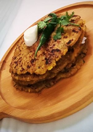 A picture of Leftover herbal khichdi paratha.