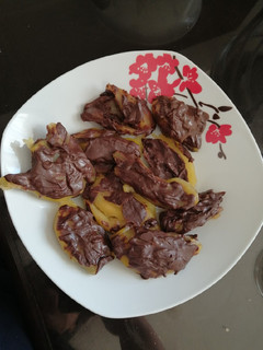 Una foto de Papayas bañadas en chocolate