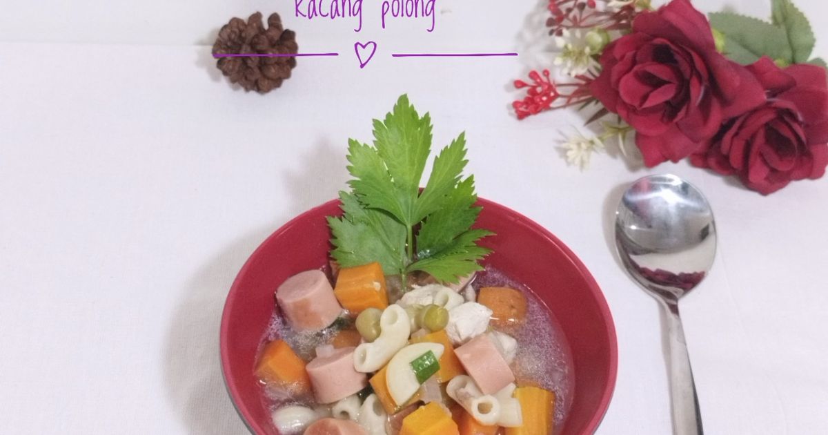Sup Ayam Makaroni Kacang Polong