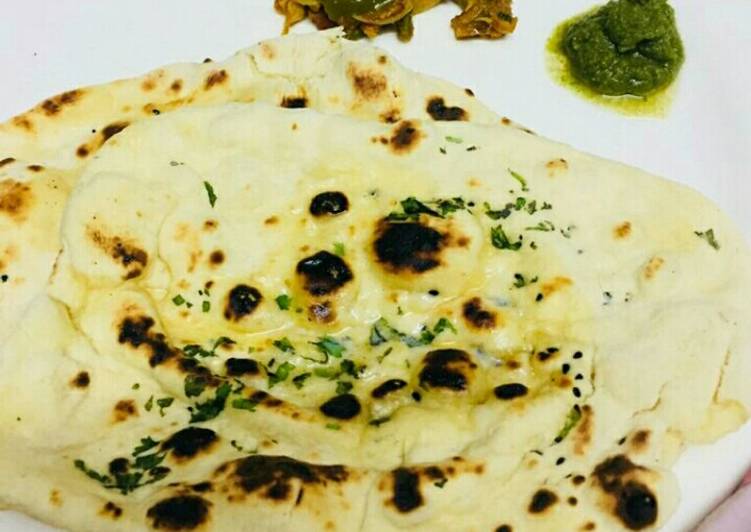 Homemade butter naan in tawa