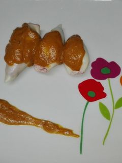 Una foto de Calamares rellenos con salsa americana. Thermomix