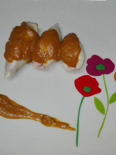Una foto de Calamares rellenos con salsa americana. Thermomix