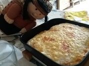 Una foto de lasagna celiaco