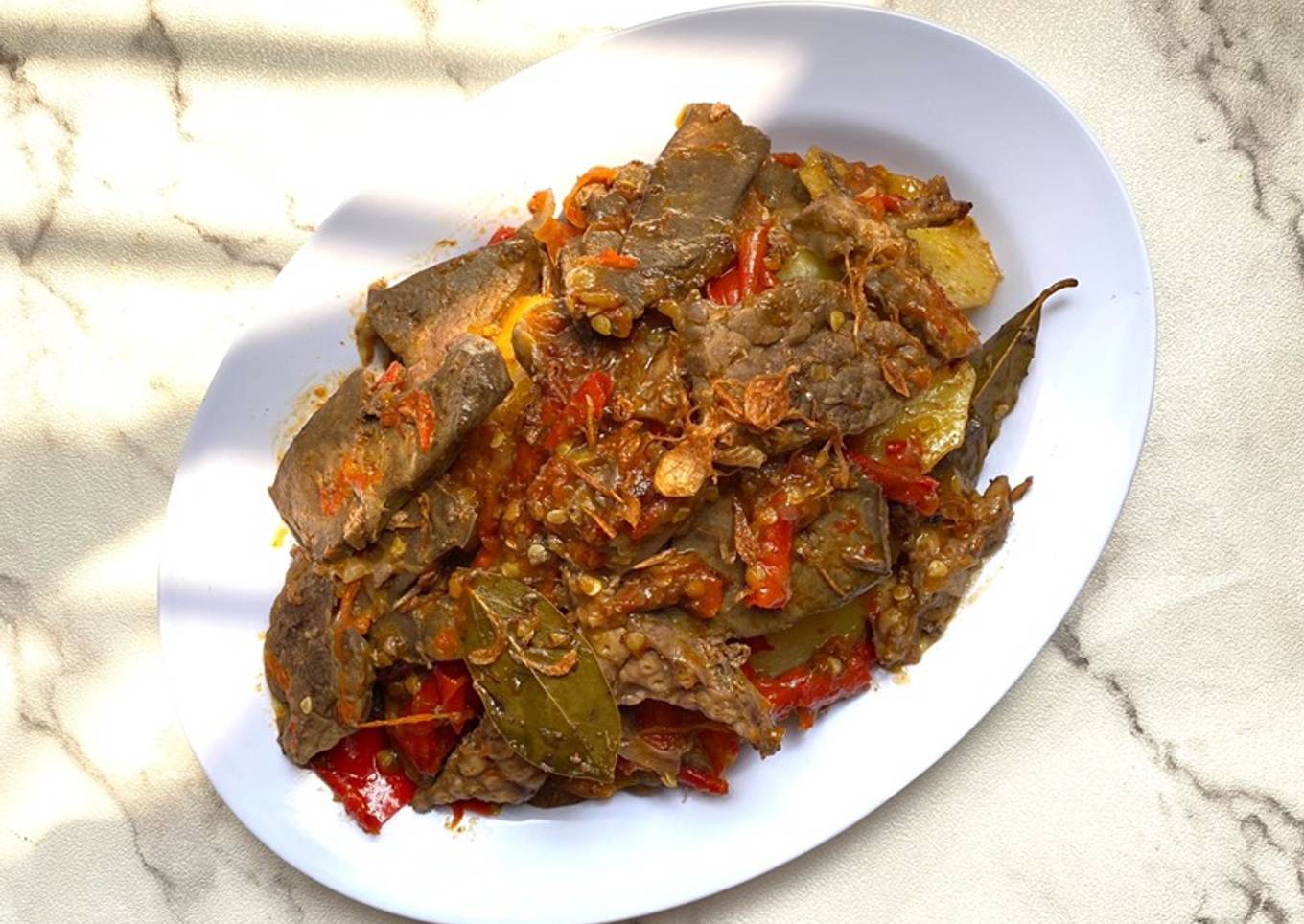 Hati Sapi Tumis Pedas