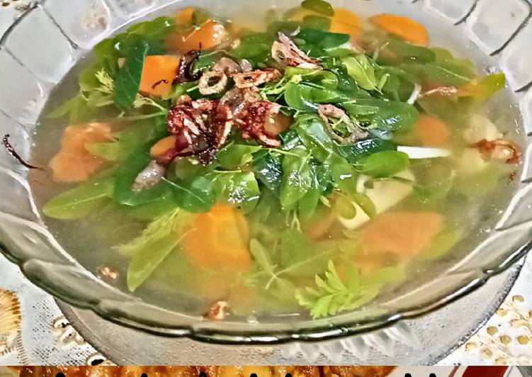 Resep Sayur soup bening kelor mix wortel Enak dan Antiribet