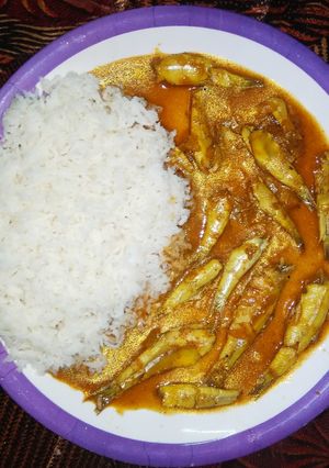 A picture of Nethallu fish Curry.