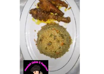 Easiest Way to Prepare Yummy Fried rice and peppered chiken
