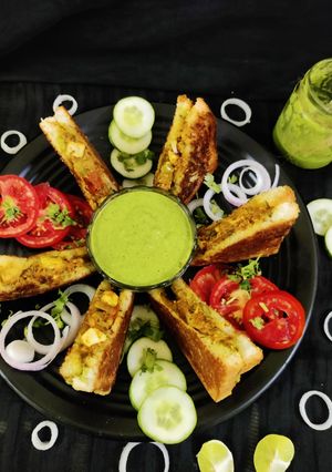 A picture of Smoked Paneer Tikka Sandwich.