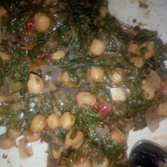Chick Peas with Sukuma Wiki A picture of Chick Peas with Sukuma Wiki.