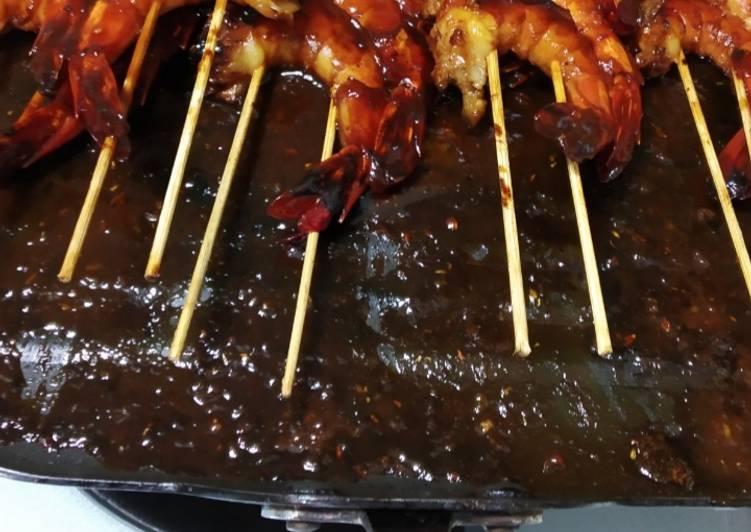 Sate udang saus madu