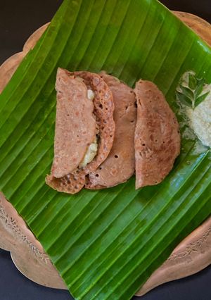 A picture of Kuttu Ata Dosa / Buckwheat Flour Dosa.