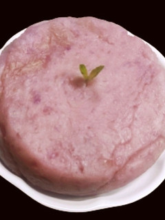 A picture of Purple yam halwa with coconut milk.