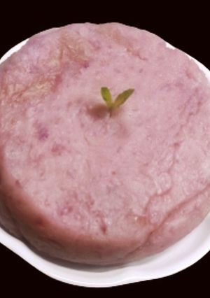 A picture of Purple yam halwa with coconut milk.