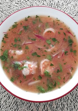 Una foto de Ceviche de camarón Ecuatoriano