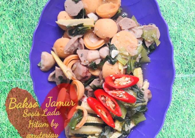 Standar Resep membuat Bakso Jamur Sosis Lada Hitam  istimewa