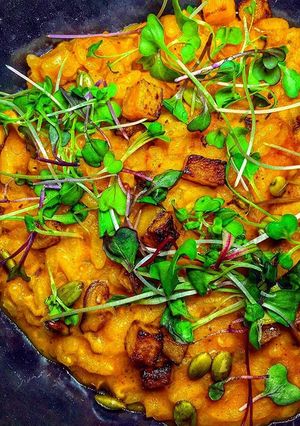 A picture of [Vegan] Butternut Squash Risotto.