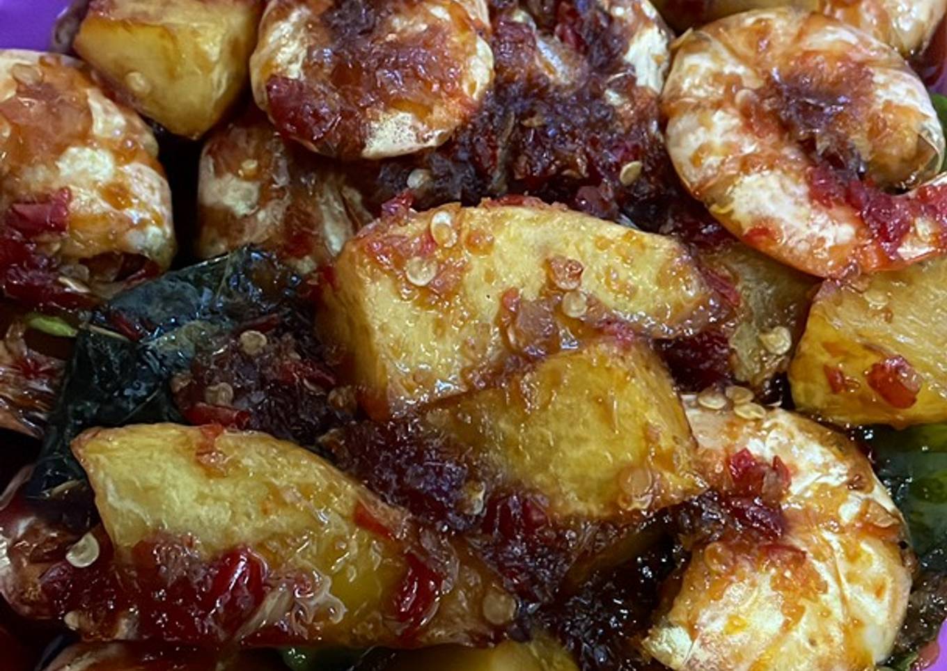 Balado Udang & Kentang