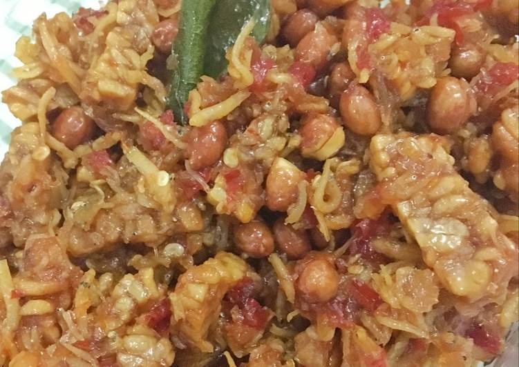 Cara termudah untuk Campuran Untuk Mencoba Di RumahBalado Tempe Teri Kacang