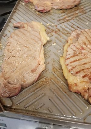 A picture of My Garlic Grilled Sirloin Steaks.