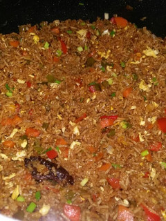 A picture of Chinese fried rice.