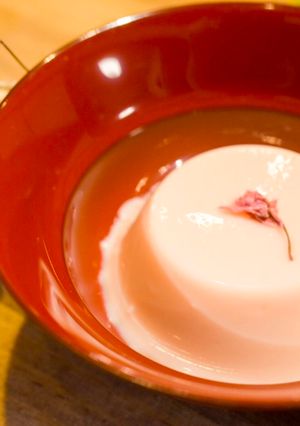 A picture of Cherry blossom pudding.