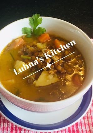 A picture of Puy lentil soup:.