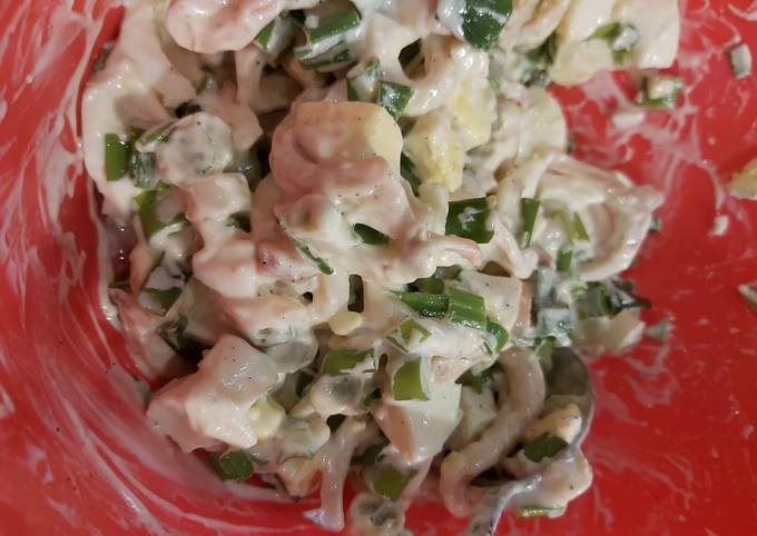 Быстрый салат с кальмарами