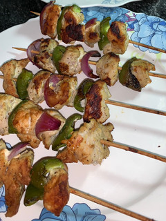 A picture of Chicken kebabs.