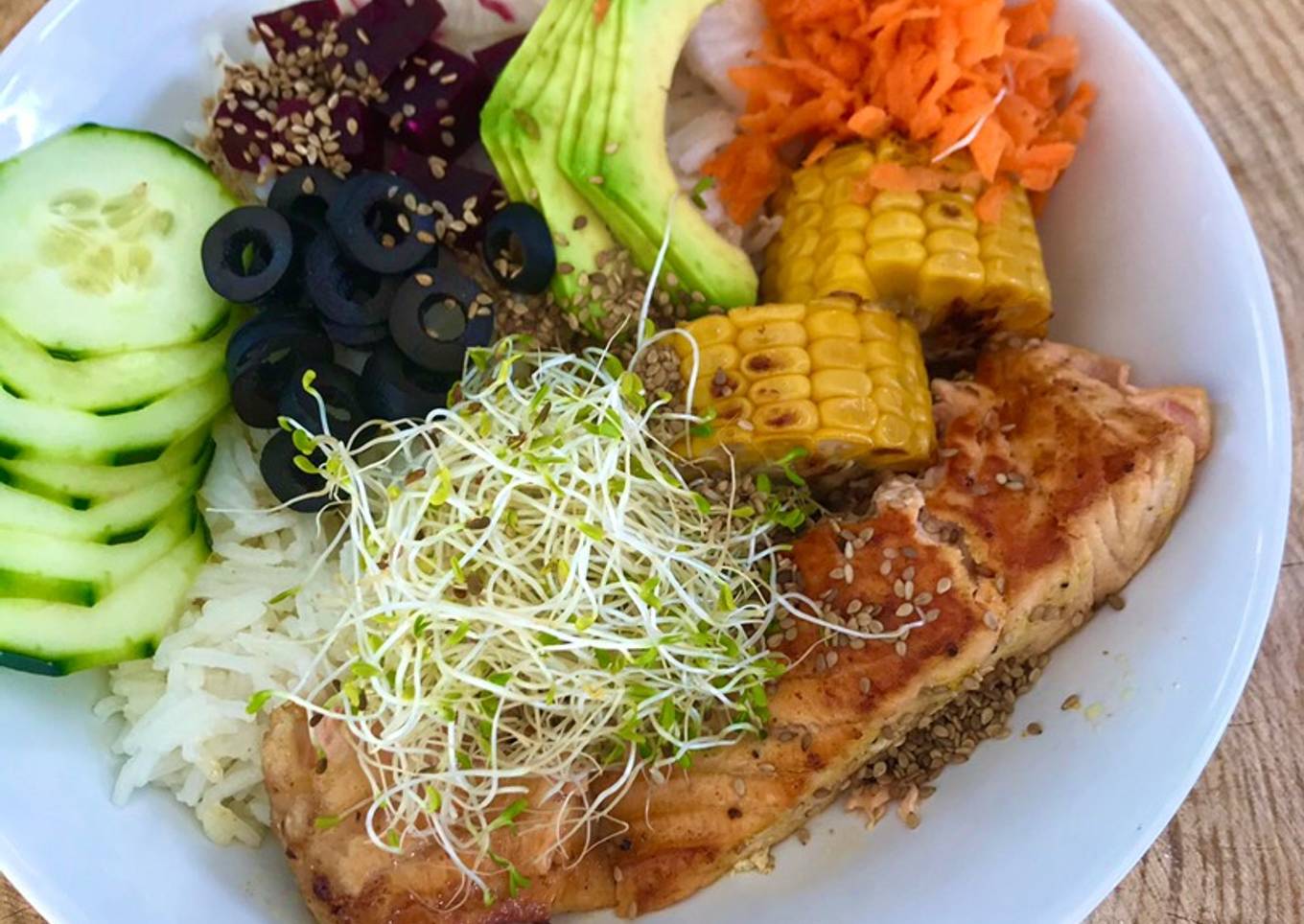 Bowl de salmón al curry