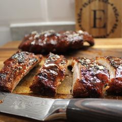 A picture of Sous Vide Reverse Sear BBQ Baby Back Ribs.