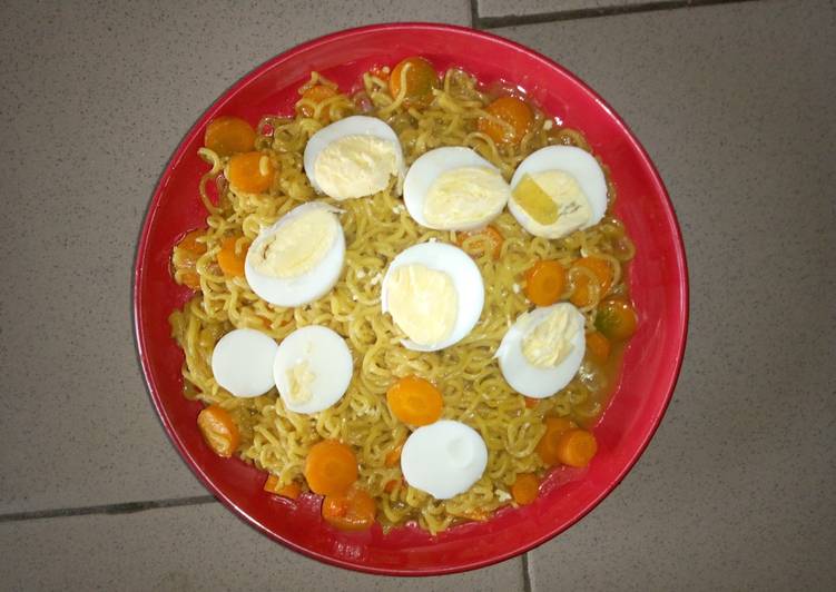 Indomie and boiled eggs
