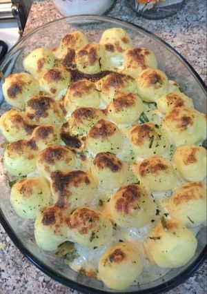 صورة لوصفة صينيه الدجاج بكرات البطاطس 🔥🥔