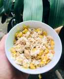 Ăn dặm: cơm thịt heo xào thơm