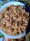 Arroz con hongos de eucaliptos