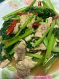 กวางตุ้งผัดน้ำมันหอย