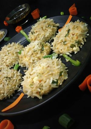 A picture of Rice - Paneer Momos.