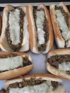 A picture of Sloppy Joe Philly steak and cheese,.