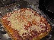 A picture of mac and cheese with bread crumbs