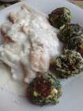 Filet de pescado al natural con salsa blanca diet