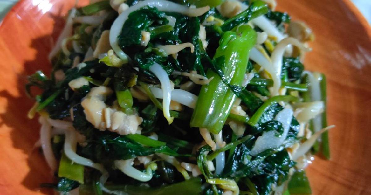 Resep Tumis Kangkung Campur Tempe Dan Toge Oleh Mak Riska Cookpad