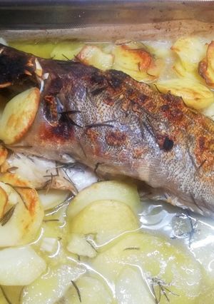 Foto di Cernia su Crosta di Patate al Forno