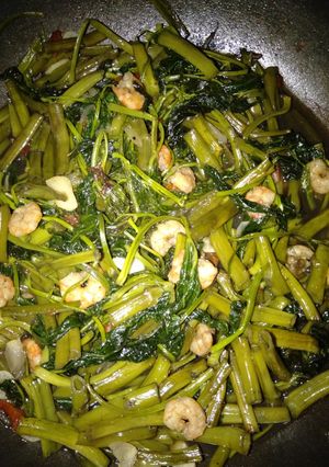 Foto resep Cah kangkung udang