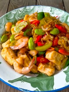 Foto resep Oseng Tahu Udang Teri Pete